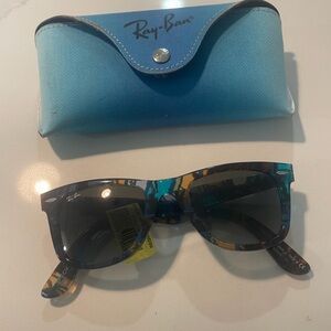 Ray-Ban Blue and Yellow Patterned Sunglasses